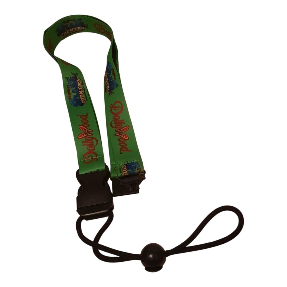 Dollywood Dolly Parton Lanyard Badge Holder Green Theme Park Souvenir Tennessee